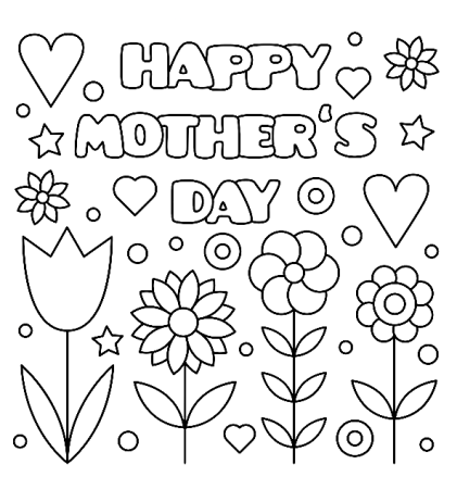 Happy mother's Day раскраска