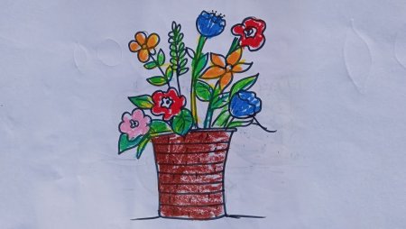 Ваза с цветами раскраска