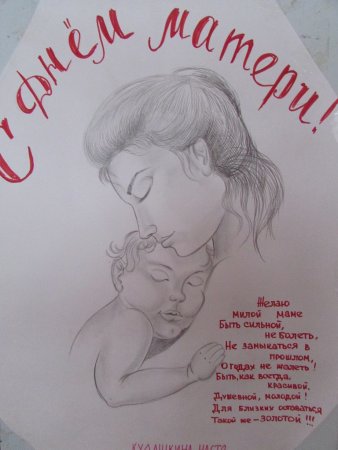 Рисунки ко Дню матери для школы