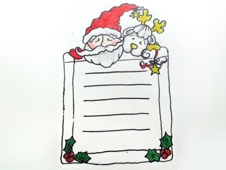 Открытка деду Морозу раскраска для малышей