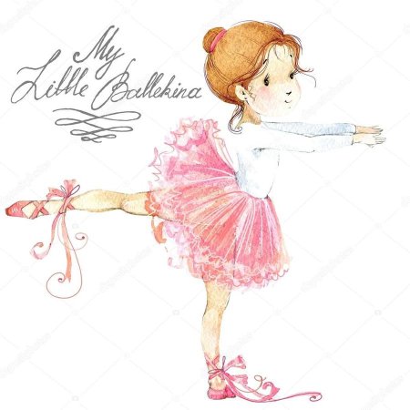 Девочка балерина акварель