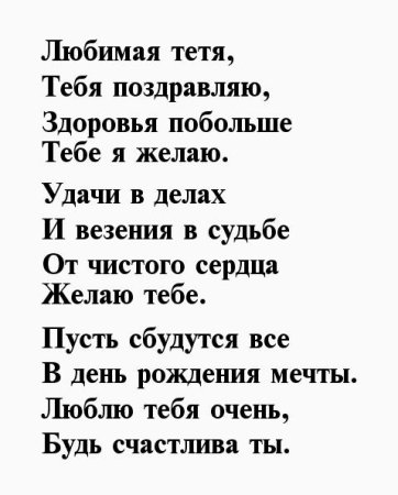 Поздравления с днём рождения тёте