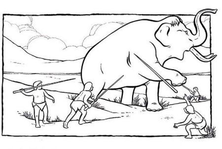 Раскраска древние люди