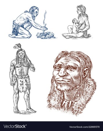 Первобытные люди иллюстрации