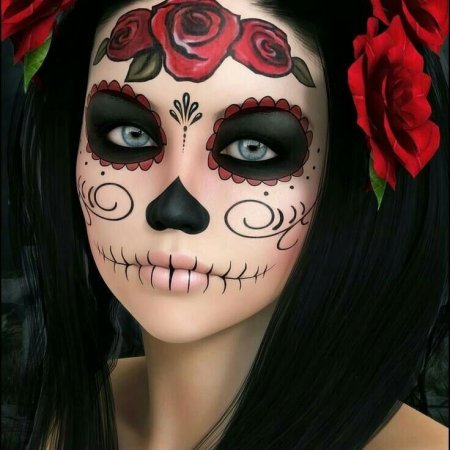 Мексиканский скелет макияж