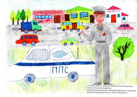 Рисунок на тему полиция и дети