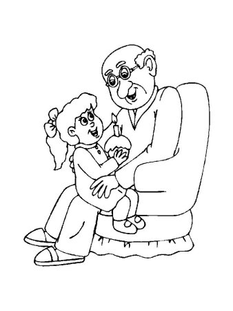 Раскраска дедушка