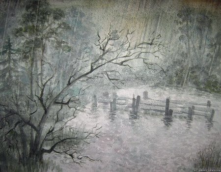 Ненастье акварель