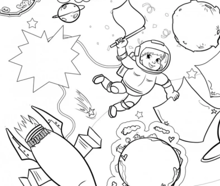 Разукрашка ко Дню космонавтики