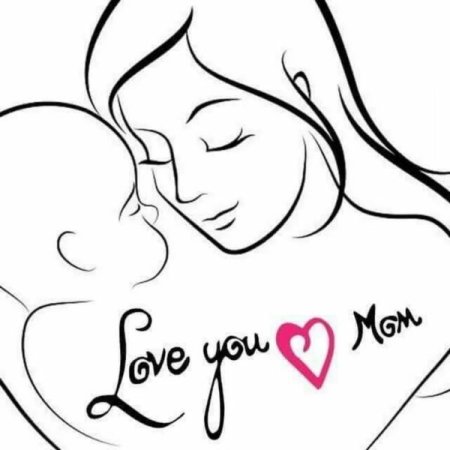 Силуэт мамы с ребенком