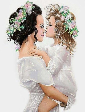 Бабушка мама дочка рисунок