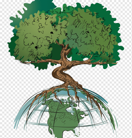 Планета земля с деревьями