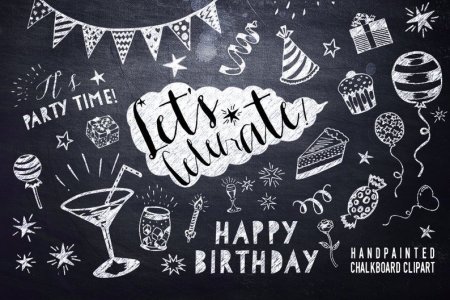 Надпись мелом с днем рождения