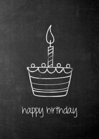 Поздравление с днем рождения на меловой доске