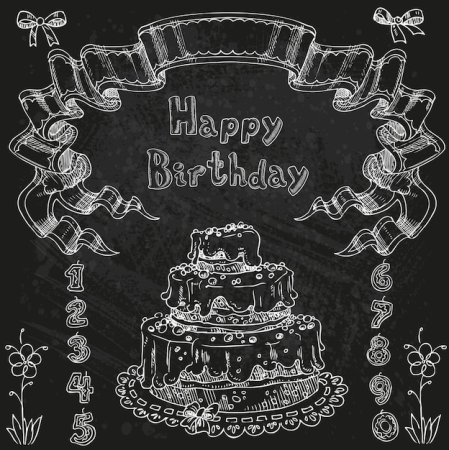 Рисунок на доске с днем рождения