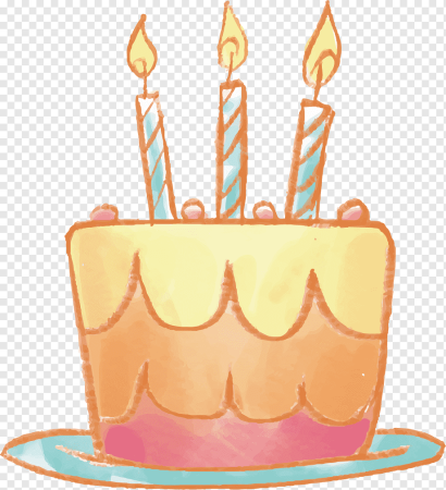 Торт со свечами нарисованный