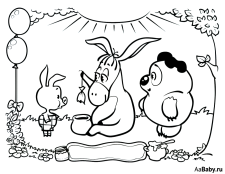 Раскраска винипух и Пятачок