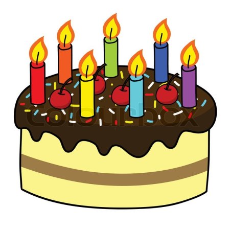 Тортик с семью свечками