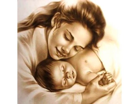 Алмазная мозаика мать и дитя