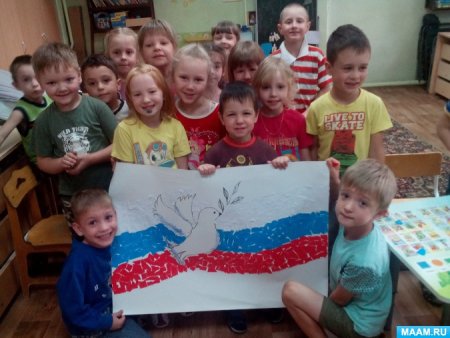Рисование день России старшая группа