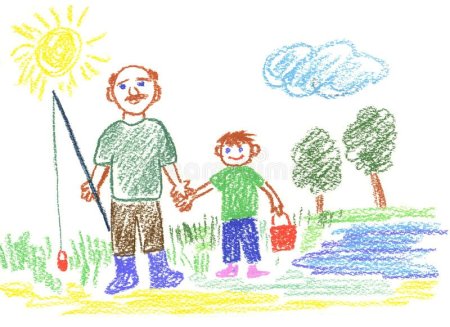 Детские рисунки папа и я