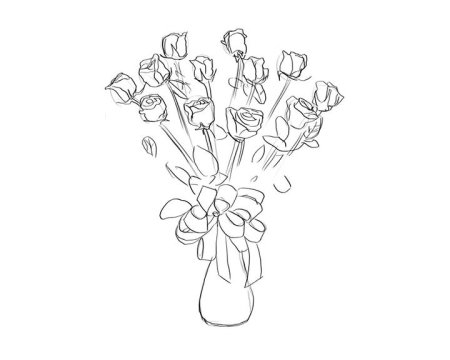 Букет раскраска