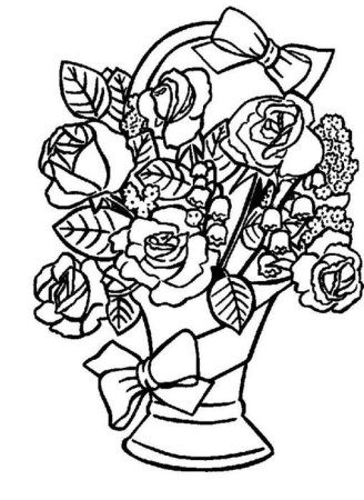 Букет цветов расскраск
