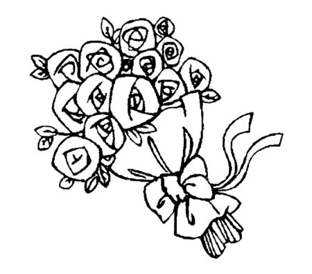 Букет для мамы раскраска