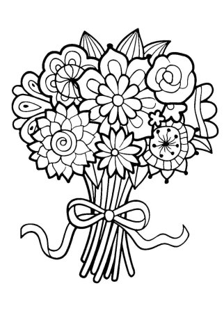 Раскраска букет цветов