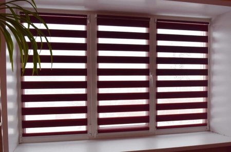 Тканевая ролета день-ночь "Зебра олива"