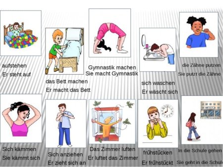 Распорядок дня на немецком языке