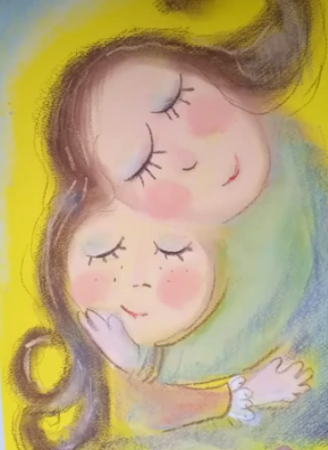 Детские рисунки на тему Мамина нежность