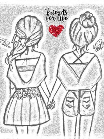 Рисунки для лучшей подруги прикольные