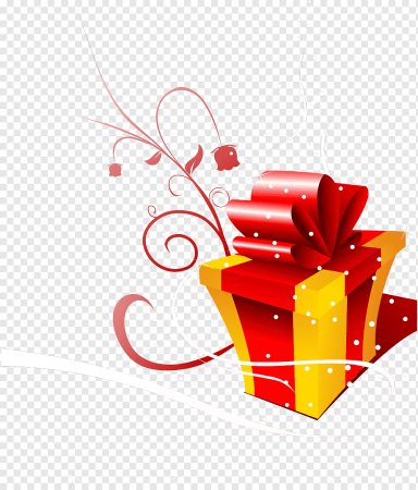 Шарики подарки на прозрачном фоне