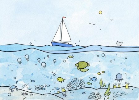 Океан детский рисунок