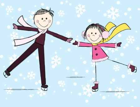 Пара на льду рисунок