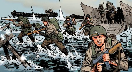 Высадка в Нормандии рисунок