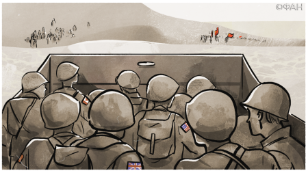 Рисунок высадки в Нормандии