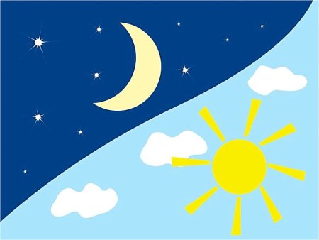 Рисунок день и ночь для детей