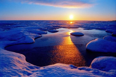 Полярный день в Арктике