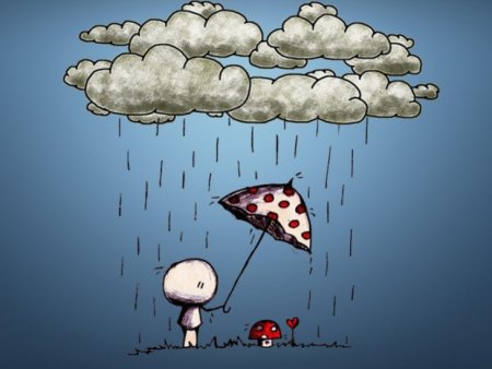 Прикольные рисунки про дождь