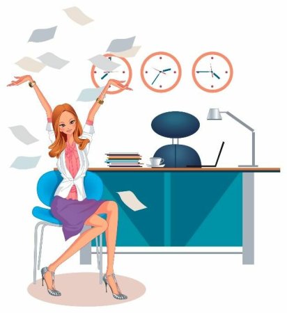 Женщина в офисе рисунок