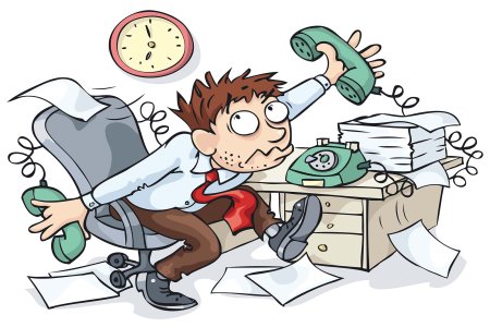 Иллюстрация уставшие сотрудники