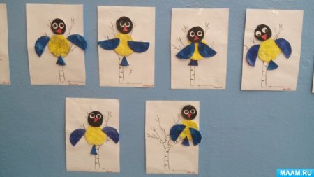 Аппликация во второй младшей группе на тему зимующие птицы