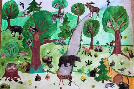 Рисование обитатели леса