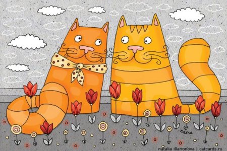 Стилизованный кот смешной