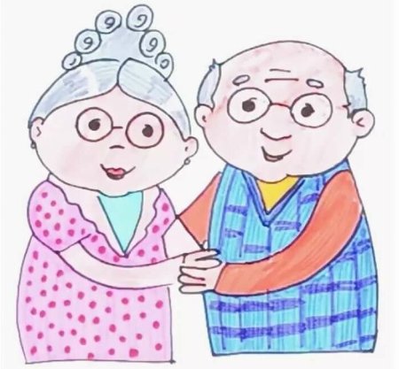 Бабушка и дедушка рисунок