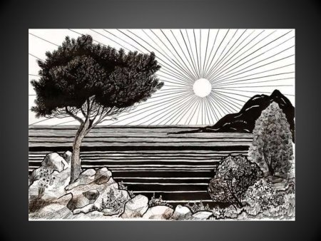 Стилизованный графический пейзаж