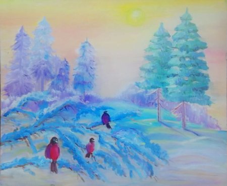 Зимний день рисунок