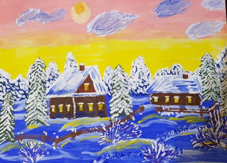 Морозный день рисунок